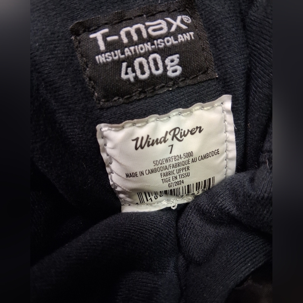 Windriver TMAX SIZE 7 Black Insulated Snow Boots - Picture 6 of 7